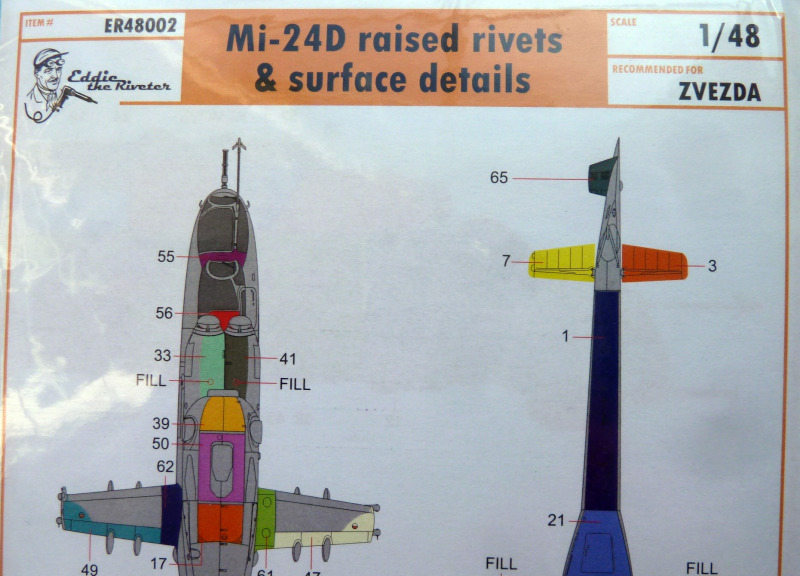 Eduard - Mi-24D raised rivets & surface details 1/48