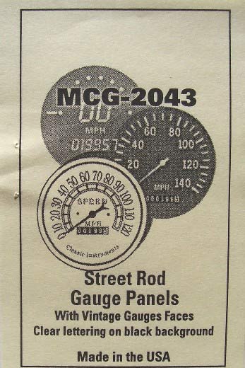 Model Car Garage - Street Rod Gauge Panel