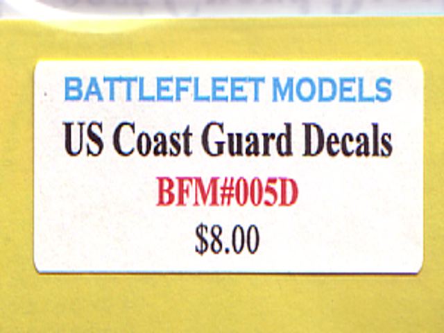 Battlefleet Models - US Coast Guard Decals