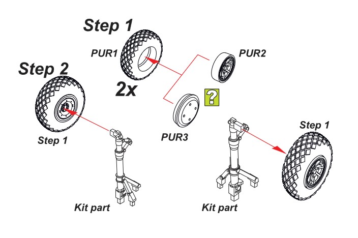 CMK - P-40 Wheels Diamond Tread
