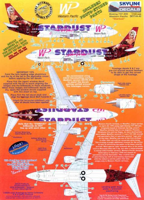 Skyline Models - Boeing 737-300 Western Pacific "Stardust"