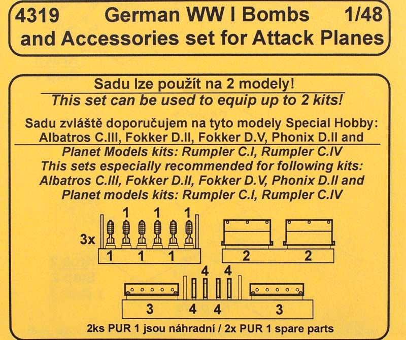 CMK - German WWI Bombs and Accessories for Attack Planes