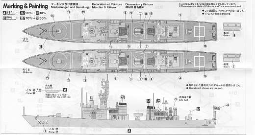 Hasegawa - J.M.S.D.F. Chikuma DE233 und Tone DE 234