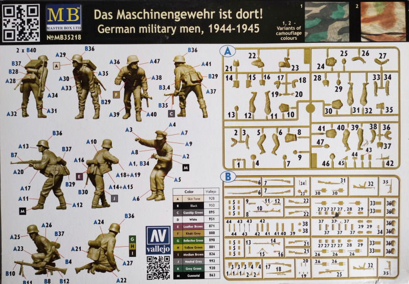 Master Box LTD - Das Maschinengewehr ist dort! – German military men 1944/45