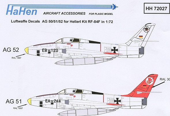 HaHen - Luftwaffe Decals AG 50/51/52 RF-84F