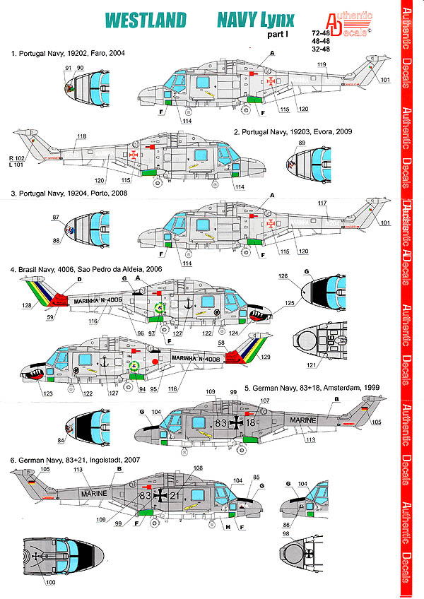 Authentic Decals - Westland Navy Lynx Part 1