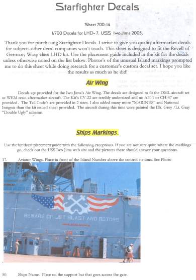 Starfighter Decals - Decalset für LHD-7 USS Iwo Jima