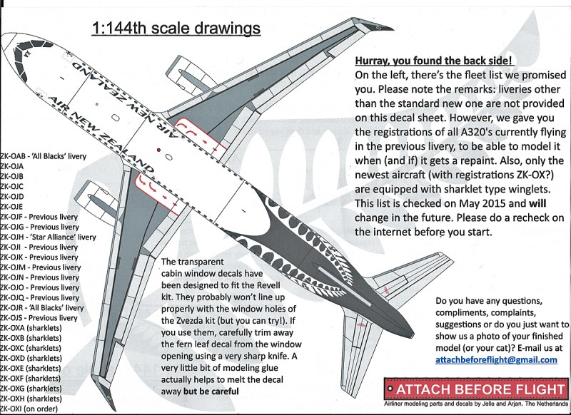 Attach Before Flight - Airbus A320 Air New Zealand