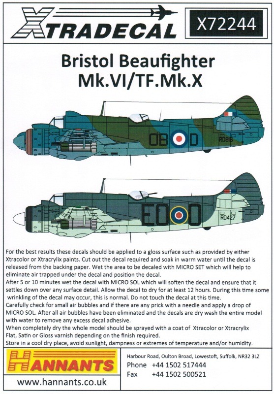 Xtradecal - Bristol Beaufighter Mk.VI/TF.Mk.X