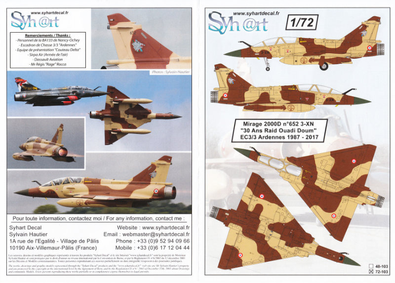 Syhart-Decals - Decals für Mirage 2000D
