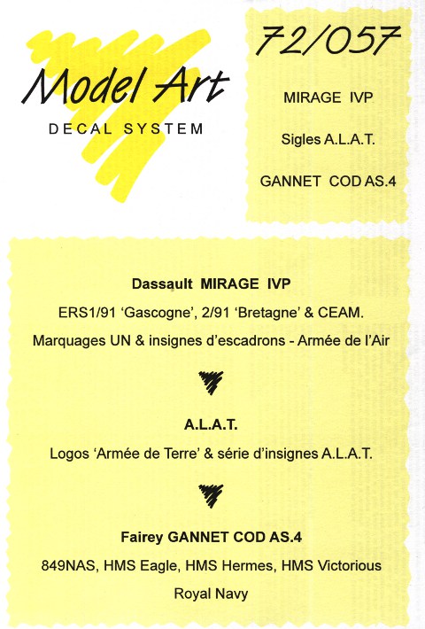 Model Art - Dassault Mirage IVP, A.L.A.T., Fairey Gannet COD AS.4