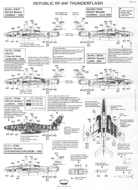 Berna Decals - Republic RF-84F Thunderflash