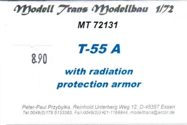 Modelltrans - T-55A with radiation protection armor