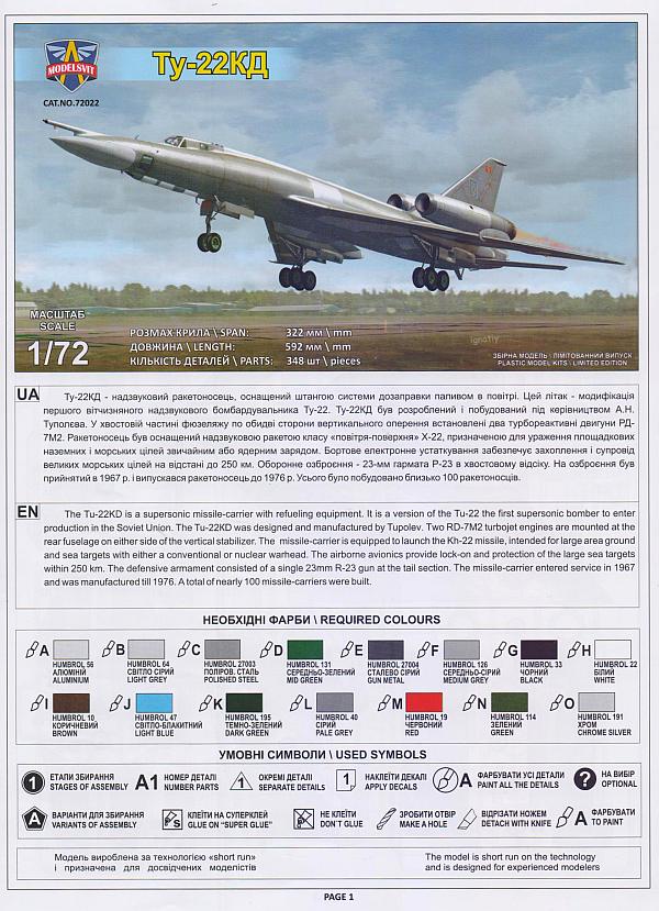 Modelsvit - Tu-22KD