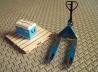 Pallet truck with wooden pallet