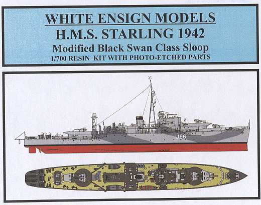 White Ensign Models - Modified Black Swan Class Sloop HMS Starling U66