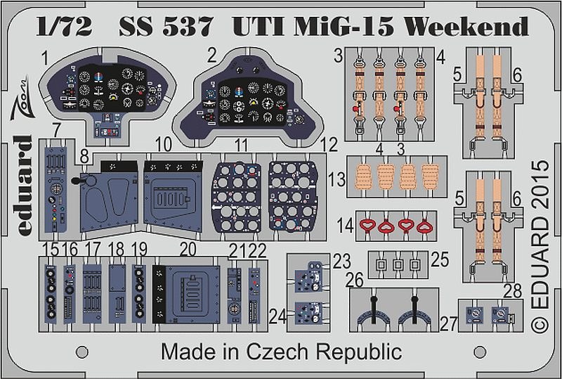 Eduard Ätzteile - UTI MiG-15 Weekend Zoom