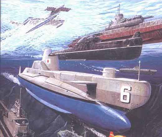 Takara - U-Boot Type XXI U2540 / Type XXVIIB Seehund