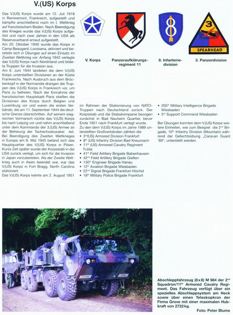 Ab Seite 12 - Informationen zum V.(US) Korps